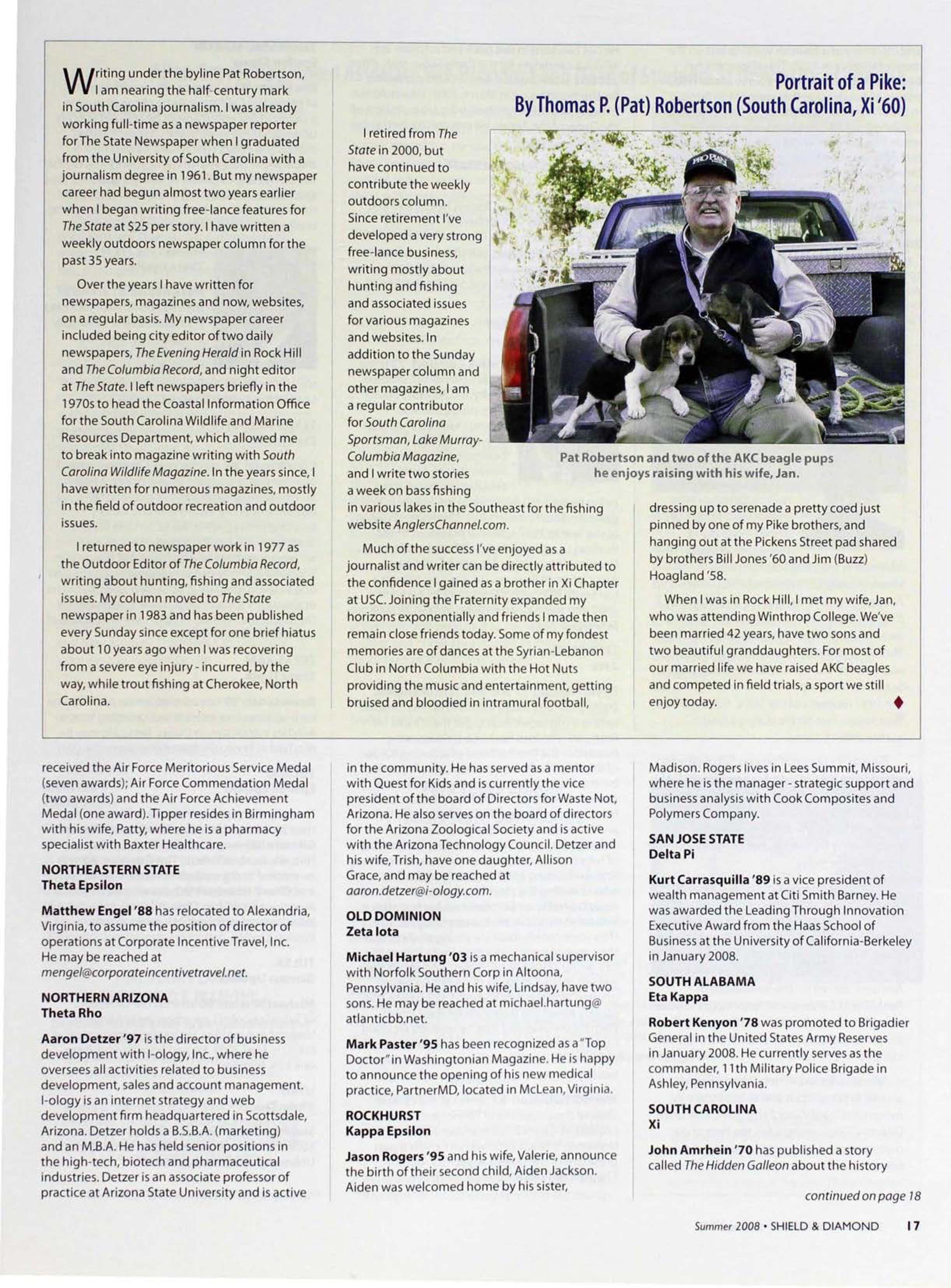 Portrait of a Pike: By Thomas P. (Pat) Robertson (South Carolina, Xi 60)